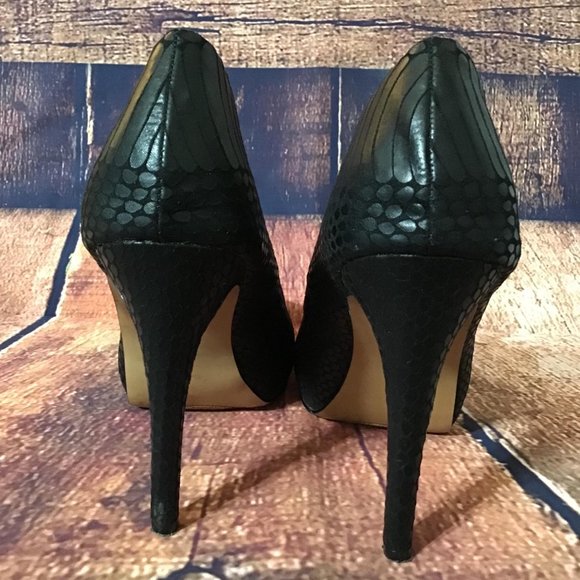 Jessica Simpson Sz 6B Nelson Black Snakeskin Pumps - Picture 9 of 13